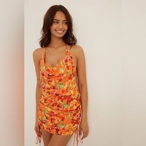 NA-KD Printed Halterneck Mini Dress